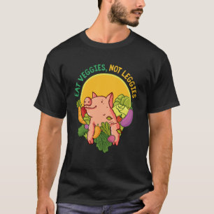 T-shirt Drôle végétarien 'Mangez des légumes pas des jambe