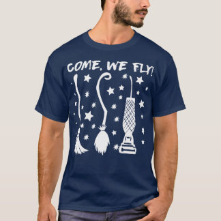 T-shirt Drôle Venez Nous Volons Halloween Sorcière Broom m