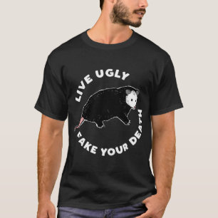 T-shirt Drôle Vie Vilaine Fausse Ton Opossum De Mort