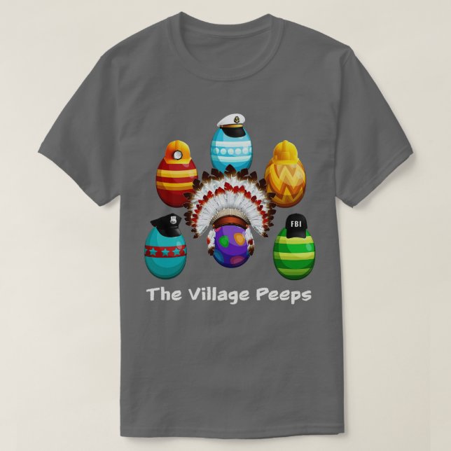 T-shirt Drôle Village de Pâques Peeps mignon lapin de poul (Design devant)