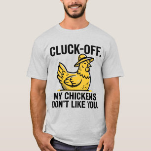 T-shirt Drôle Vintage Cluk Off Amateur de Poulet Minimalis