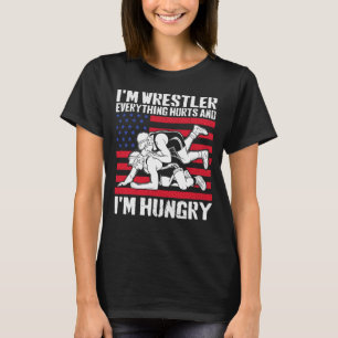 T-shirt Drôle Vintage Je suis Wrestler Tout fait mal et je