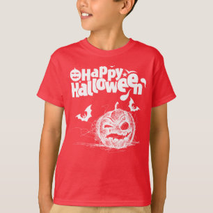 T-shirt Drôle Visage Citrouille Halloween pour le costume