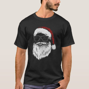 T-shirt Drôle visage Père Noël avec lunettes de soleil Cas