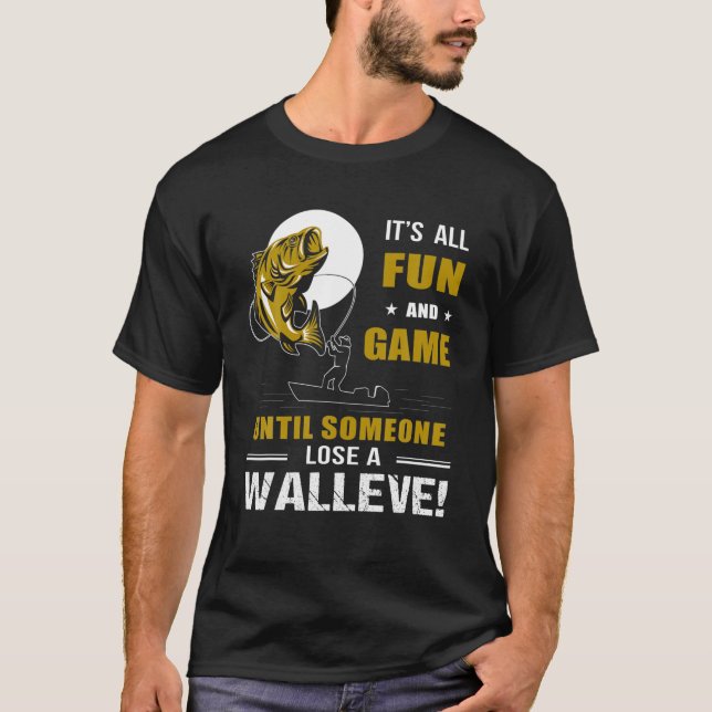 T-shirt Drôle Walleye Men Papa Pêche (Devant)