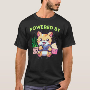 T-shirt Drôles Alimenté Par Les Chats Cupcakes Plantes Jeu