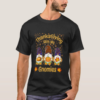 T-shirt Drôles de gnomes d'automne Feuilles de chute Thank