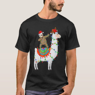 T-shirt Drôles de lumières de Noël Paresseux Dabbing cheva