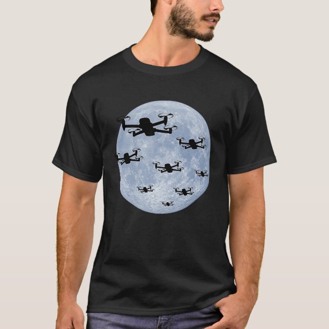 T-shirt Drone Pilot Drones Swarm Drone Shoal Moon (Devant)