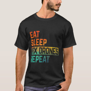 T-shirt Drones Mangez le sommeil Répéter l'aquarelle