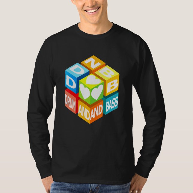 T-shirt Drum Et Basse Musique Aimer Cube Danse Et Fête (Devant)