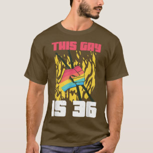 T-shirt Drummer Age 36 ans LGBT Rainbow Birth Gay Pri