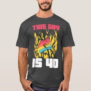 T-shirt Drummer Age 40 ans LGBT Rainbow Birth Gay Pri