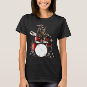 T-shirt Drummer Cat Musique Musique Drums Kitten