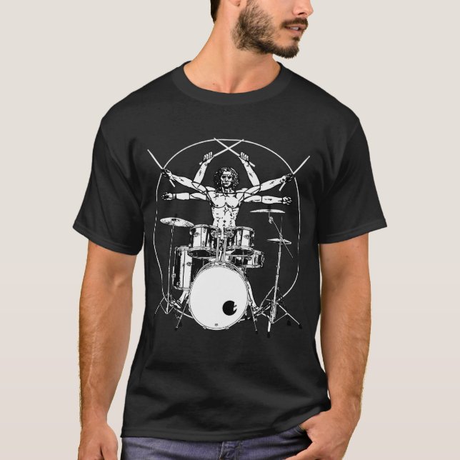 T-shirt Drummer Da Vinci Vitruvian (Devant)