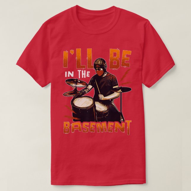 T-shirt Drummer Drummer s pour hommes batterie ensemble (Design devant)