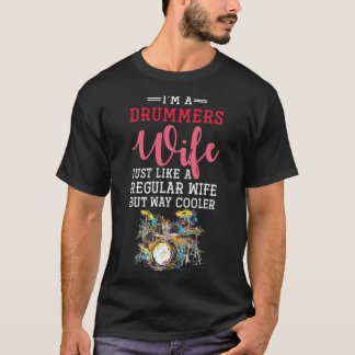 T-shirt Drummer Femmes Cadeau Musique Instrument Drummer