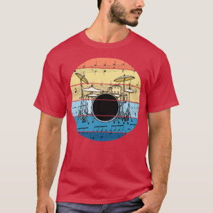 T-shirt Drummer Music Notation Drum Kit Percussionniste Mu