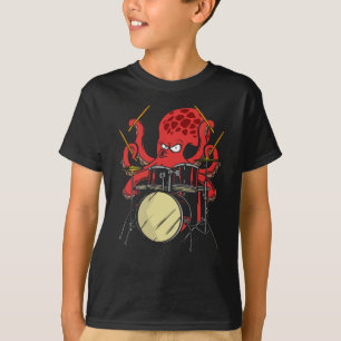 T-shirt Drummer Octopus Drumsticks Drumset