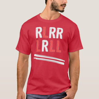T-shirt Drummer Paradiddle Sticks Drum RLRR LRLL Design 