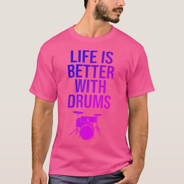 T-shirt Drummer Percussion Drum Life Citation Drums Percus (Devant)