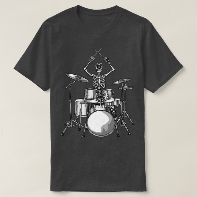 T-shirt Drummer Skeleton Drummer (Design devant)