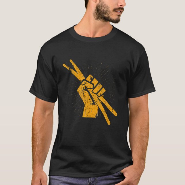 T-shirt Drummer Sticks T Percussion Lover Rock (Devant)
