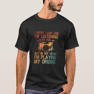 T-shirt Drummerie Drôle D'art Pour Hommes Femmes Joueur De