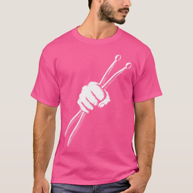T-shirt Drumset Cool Drumsticks Drumming Drums Rock Music (Devant)