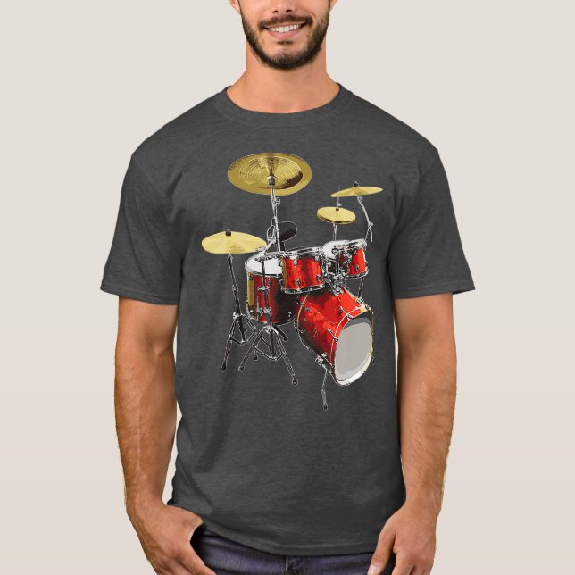 T-shirt Drumset Design Musique et batterie (Devant)