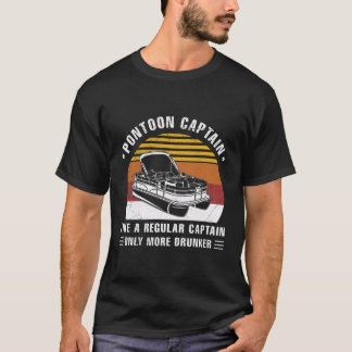 T-shirt Drunk Pontoon Capitaine Cadeau Grand-père Papa Cad