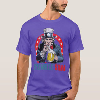 T-shirt Drunkle Sam Drôle du 4 juillet Oncle Sam USA Bière