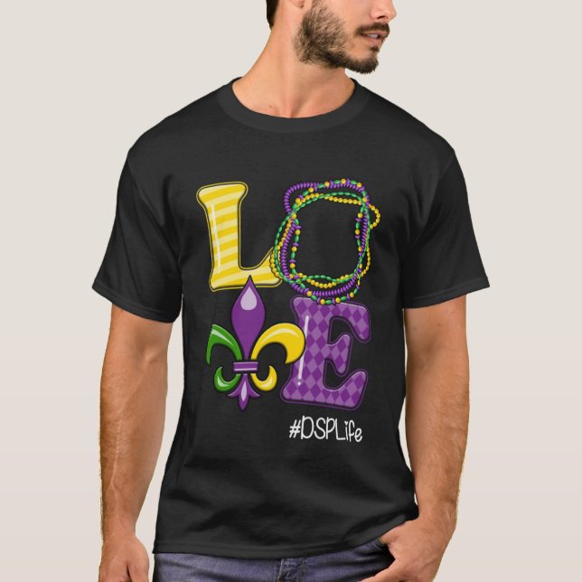 T-shirt DSP Nurse Mardi Gras Leopard Festival Party (Devant)