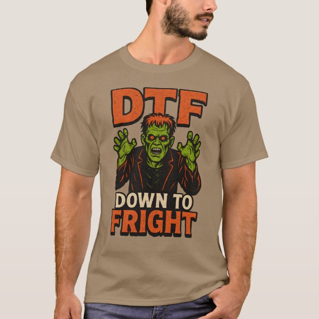T-shirt DTF vers le bas vers la droite (Devant)