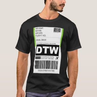 T-shirt Dtw Detroit Michigan Metropolitan Wayne County Int