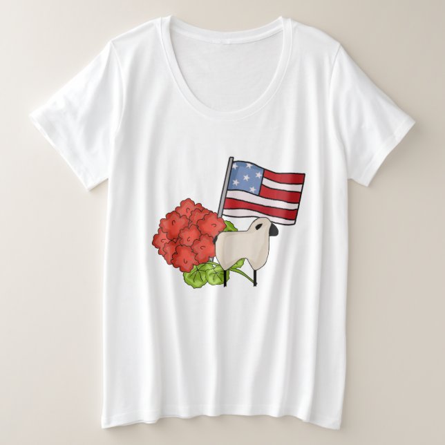 T-shirt du 4 juillet Plus Size (Design devant)