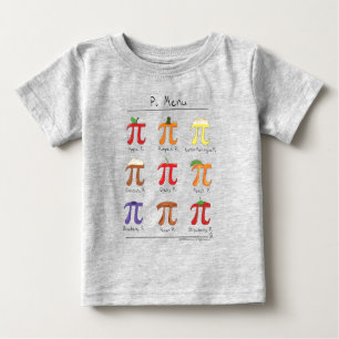 T-shirt du bébé des maths pi de menu de pi de