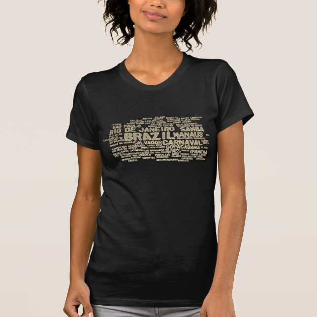 T-shirt du BRÉSIL de parties scintillantes (Devant)