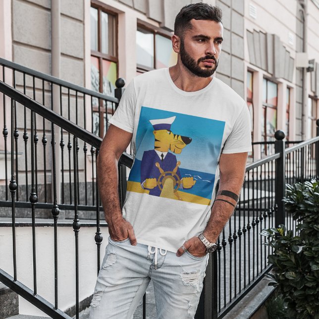 T-shirt du capitaine de tigre Mens (Créateur téléchargé)