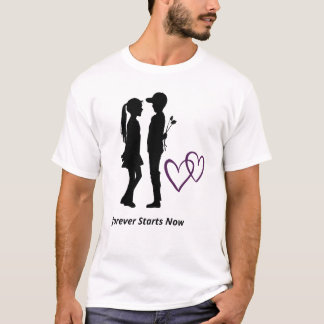 T-shirt du cœur de couple romantique