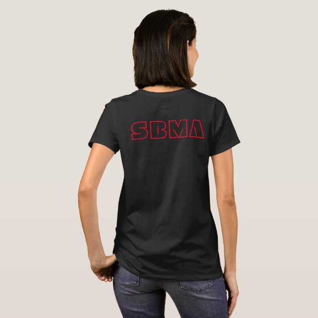 T-shirt du coton des femmes de SBMA (Dos entier)