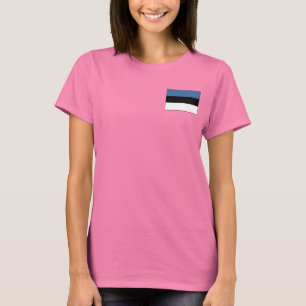 T-shirt du DK de drapeau et de carte de l'Estonie