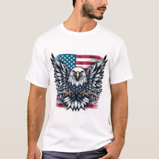 T-shirt du drapeau américain de l'aigle patriotiqu