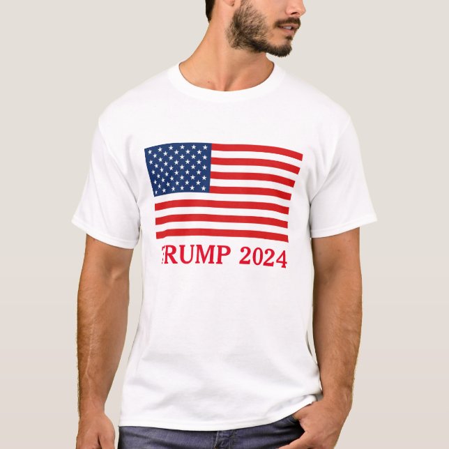 T-SHIRT DU DRAPEAU AMÉRICAIN TRUMP 2024 (Devant)
