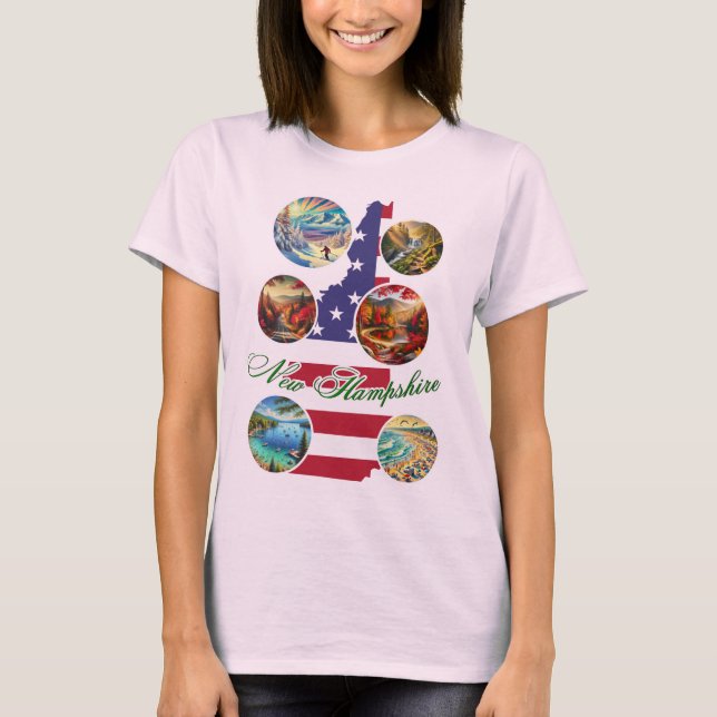 T-shirt du drapeau de l'état du New Hampshire - Av (Devant)