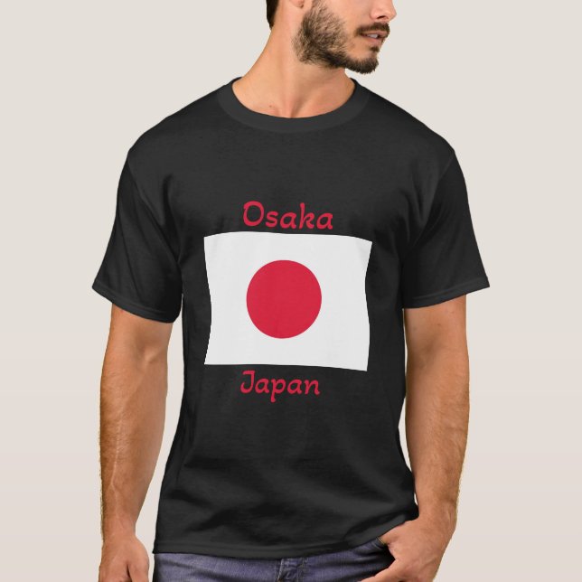 T-shirt du drapeau japonais d'Osaka (Devant)