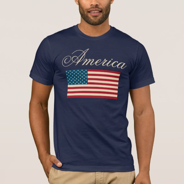T-shirt du drapeau patriotique américain (Devant)
