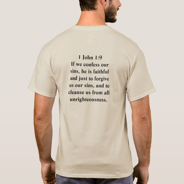 T-shirt du fan pardonné Jésus 1 Jean 1:9 (Dos)
