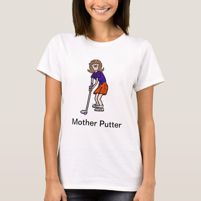 T-shirt du golf des femmes drôles de putter de (Devant)