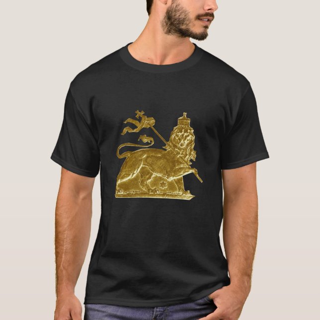 T-shirt du Lion de Judah Rasta Metalic Design (Devant)